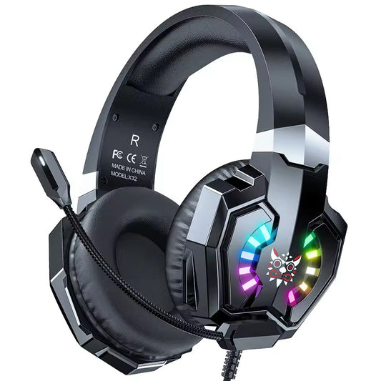 X32 Gaming Headset with Flexible Mic & RGB Stereo Gaming Headphones
